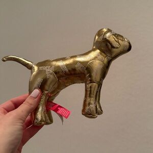 PINK Victoria's Secret Shiny Gold Dog Toy